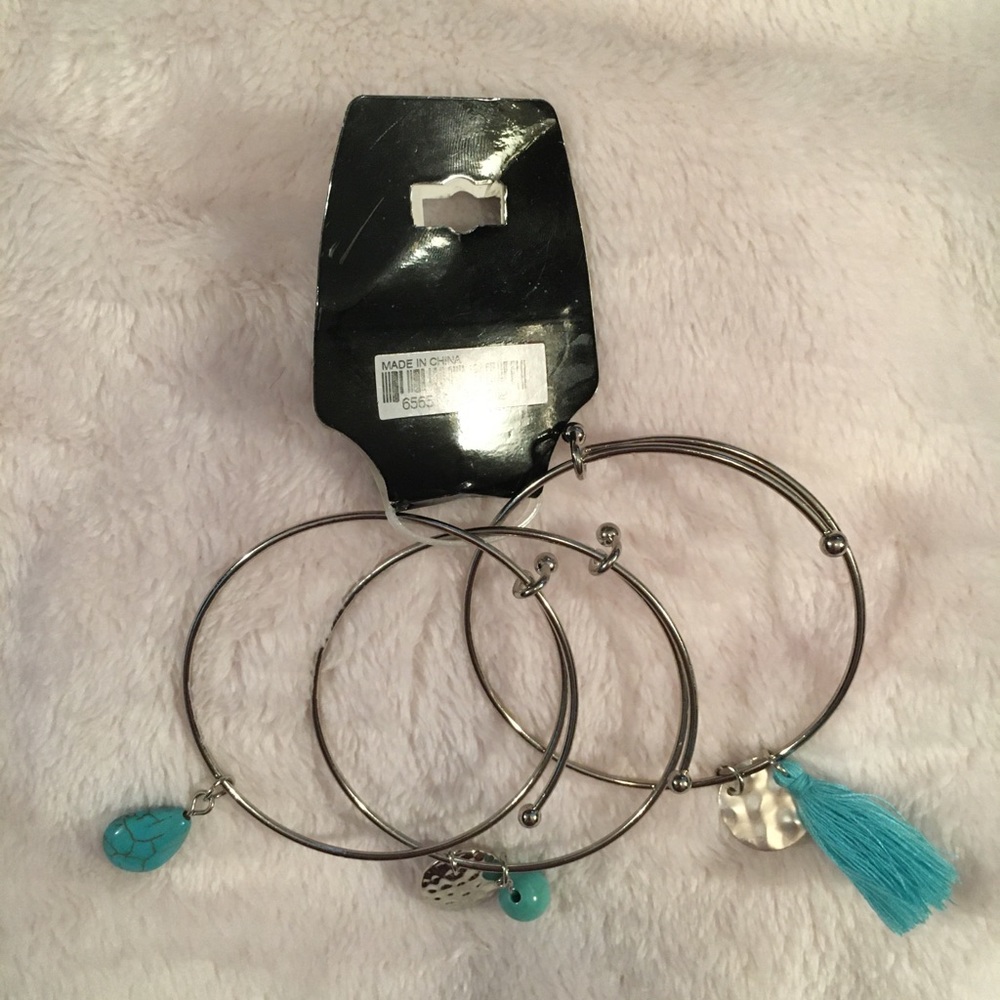 NWT Turquoise and Silver Bangles